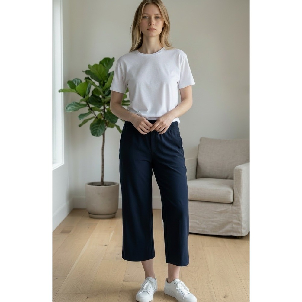 Calia By Carrie Underwood Journey Pant Womens Small Blue Mid Rise Crop Wide Leg